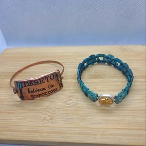 Lot of 2 Bracelets Copper & Turquoise